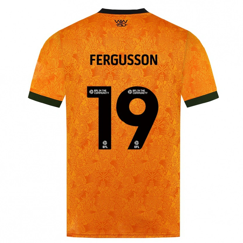 DanxenメンズLiv Fergusson#19オレンジ ブラックホームシャツ2026/27ジャージーユニフォーム