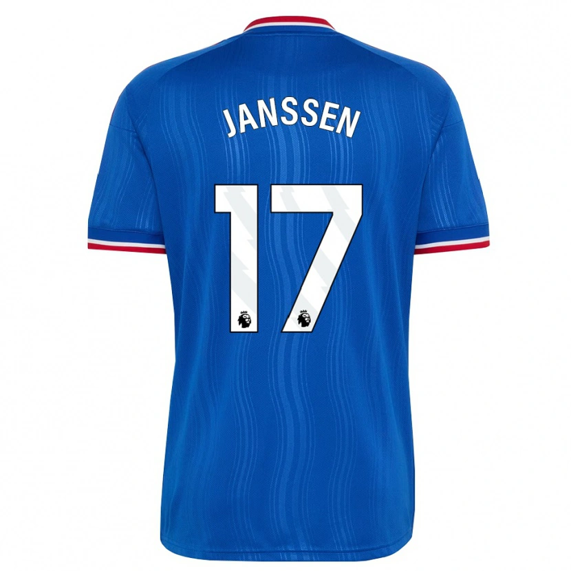 Danxenメンズドミニク・ヤンセン#17ブルー ホワイトレッドアウェイシャツ2026/27ジャージーユニフォーム