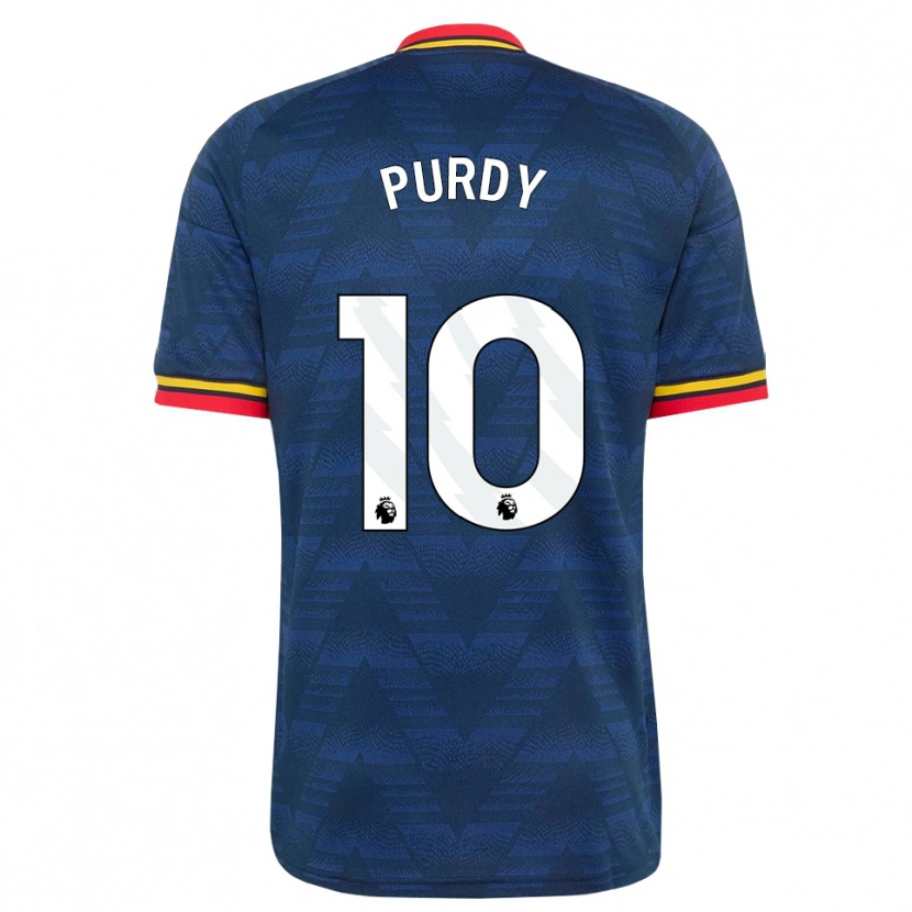 DanxenメンズCharlie Purdy#10ミッドナイトブルー イエロー レッドアウェイシャツ2026/27ジャージーユニフォーム