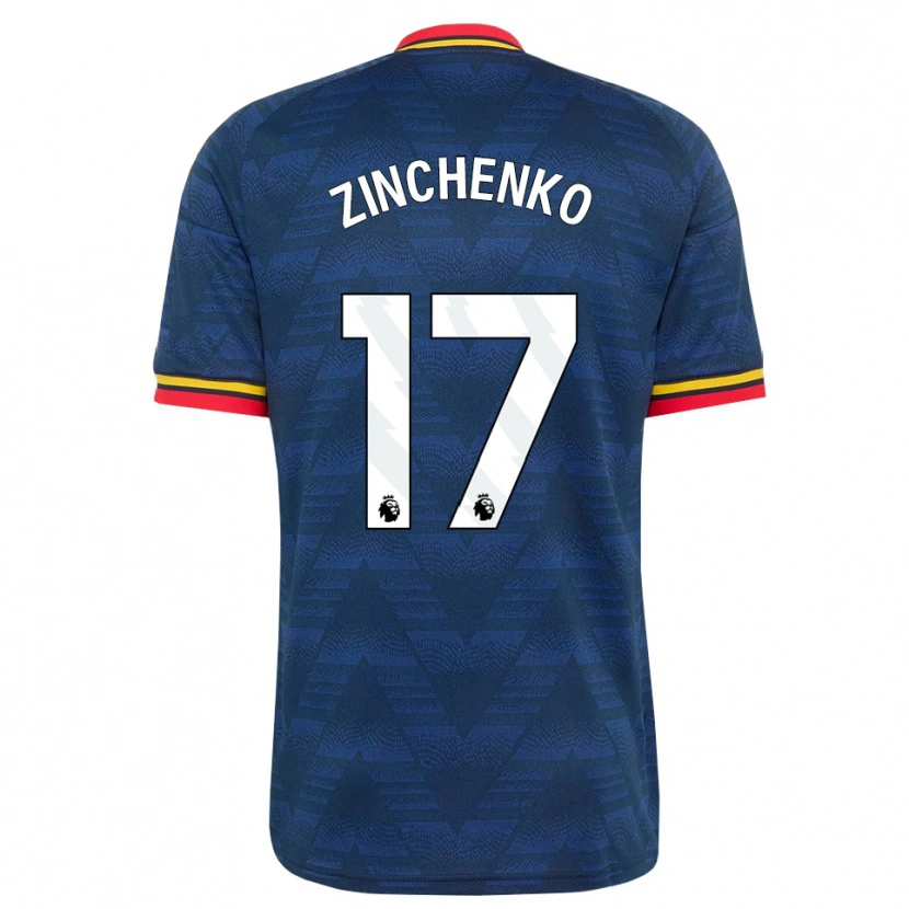 Danxenメンズオレクサンドル・ジンチェンコ#17ミッドナイトブルー イエロー レッドアウェイシャツ2026/27ジャージーユニフォーム