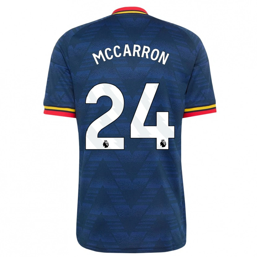 DanxenメンズDaniel Mccarron#24ミッドナイトブルー イエロー レッドアウェイシャツ2026/27ジャージーユニフォーム
