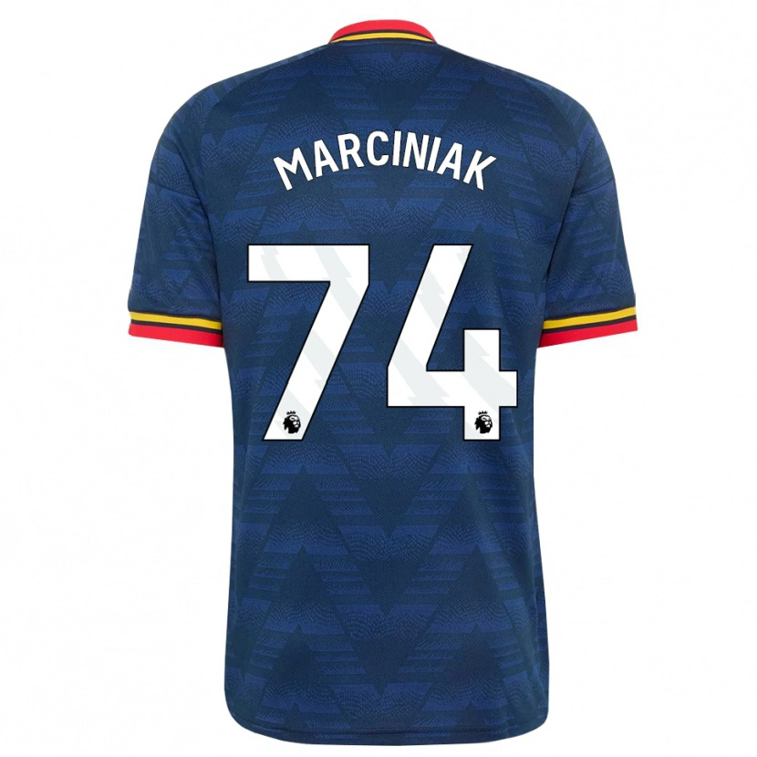 DanxenメンズAlex Marciniak#74ミッドナイトブルー イエロー レッドアウェイシャツ2026/27ジャージーユニフォーム