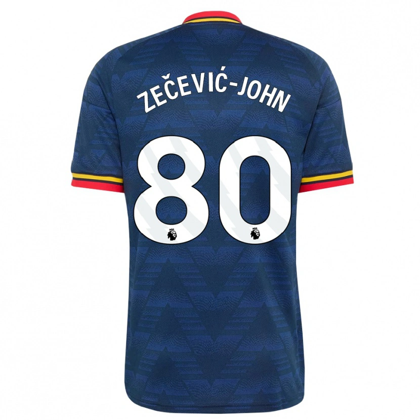 DanxenメンズLouis Zečević-John#80ミッドナイトブルー イエロー レッドアウェイシャツ2026/27ジャージーユニフォーム