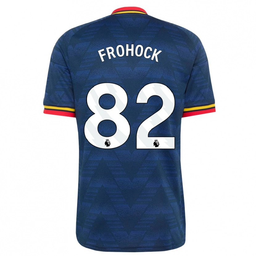 DanxenメンズMarley Frohock#82ミッドナイトブルー イエロー レッドアウェイシャツ2026/27ジャージーユニフォーム