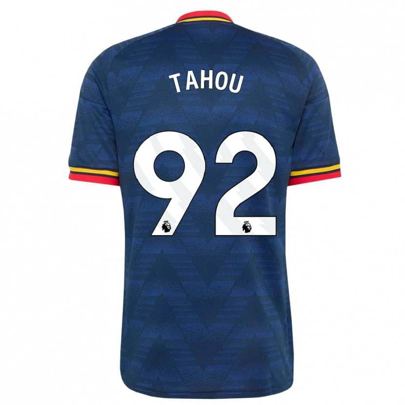 DanxenメンズJoshua Tahou#92ミッドナイトブルー イエロー レッドアウェイシャツ2026/27ジャージーユニフォーム