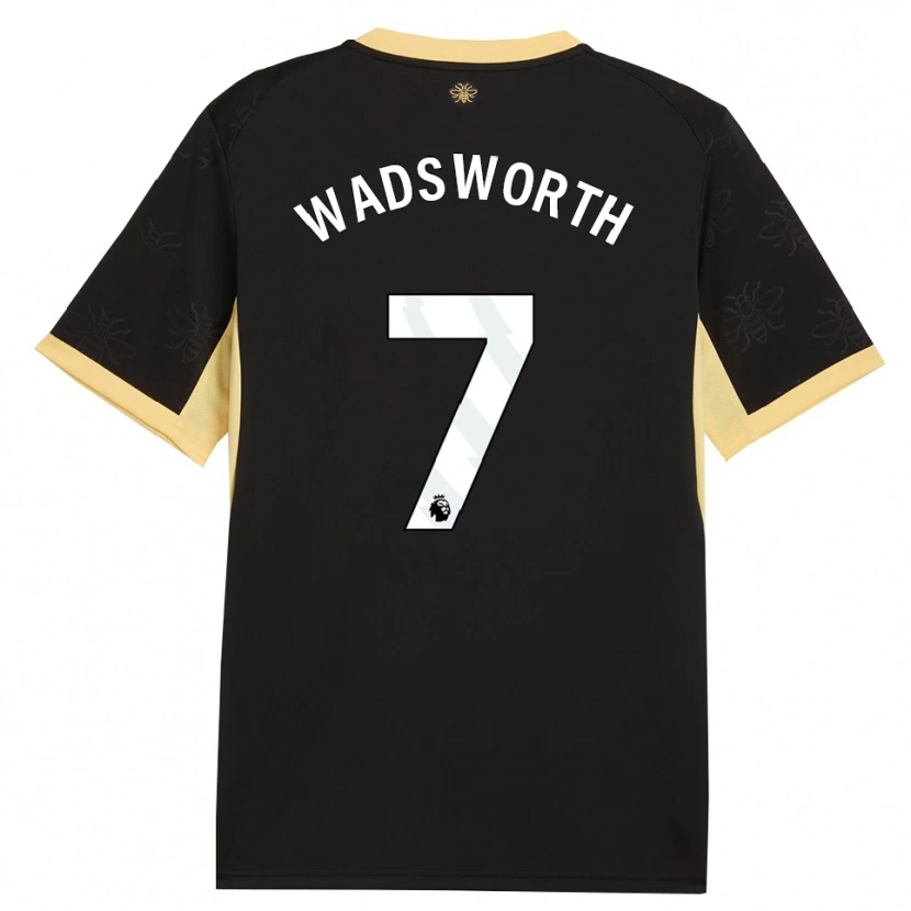 DanxenメンズSam Wadsworth#7ブラック イエローアウェイシャツ2026/27ジャージーユニフォーム