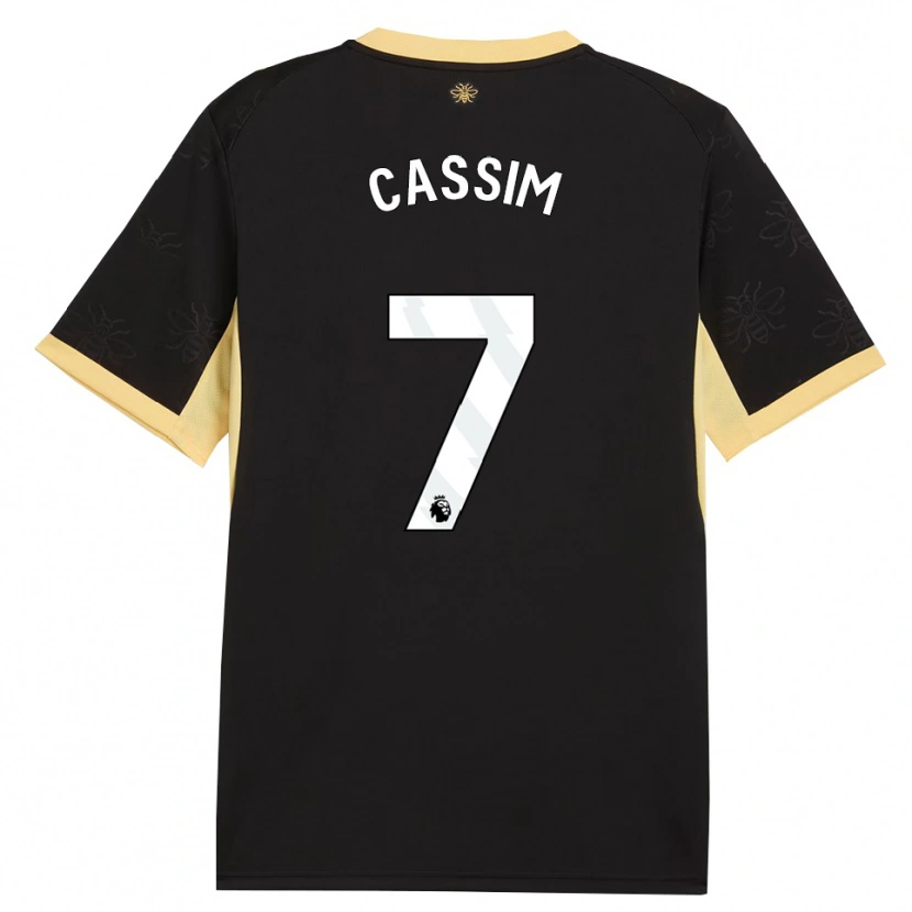 DanxenメンズKarim Cassim#7ブラック イエローアウェイシャツ2026/27ジャージーユニフォーム