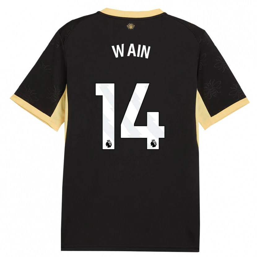 DanxenメンズJake Wain#14ブラック イエローアウェイシャツ2026/27ジャージーユニフォーム