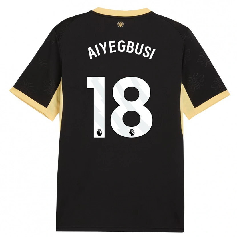 DanxenメンズTirenioluwa Aiyegbusi#18ブラック イエローアウェイシャツ2026/27ジャージーユニフォーム