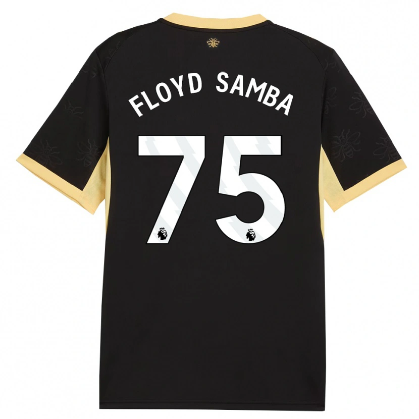 DanxenメンズFloyd Samba#75ブラック イエローアウェイシャツ2026/27ジャージーユニフォーム
