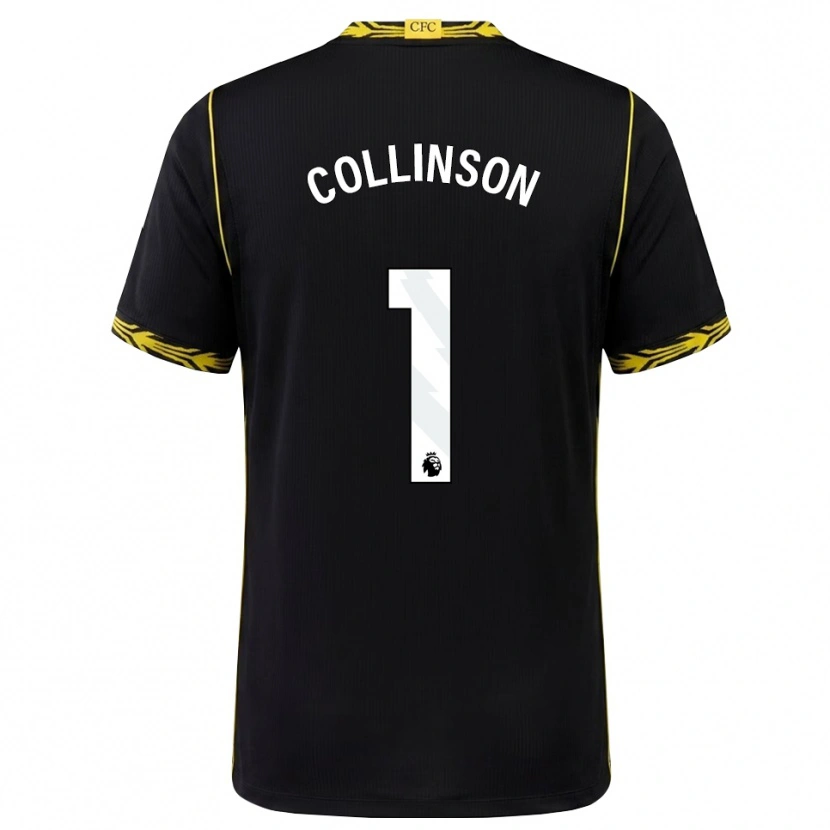 DanxenメンズIsaac Collinson#1ブラック イエローアウェイシャツ2026/27ジャージーユニフォーム