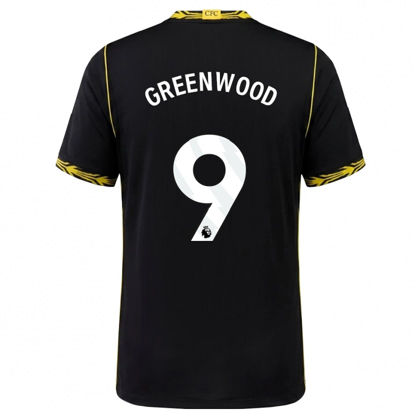 DanxenメンズJashayde Greenwood#9ブラック イエローアウェイシャツ2026/27ジャージーユニフォーム