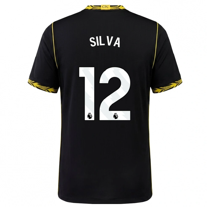 DanxenメンズIsago Silva#12ブラック イエローアウェイシャツ2026/27ジャージーユニフォーム