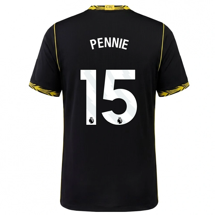 DanxenメンズAndrew Pennie#15ブラック イエローアウェイシャツ2026/27ジャージーユニフォーム
