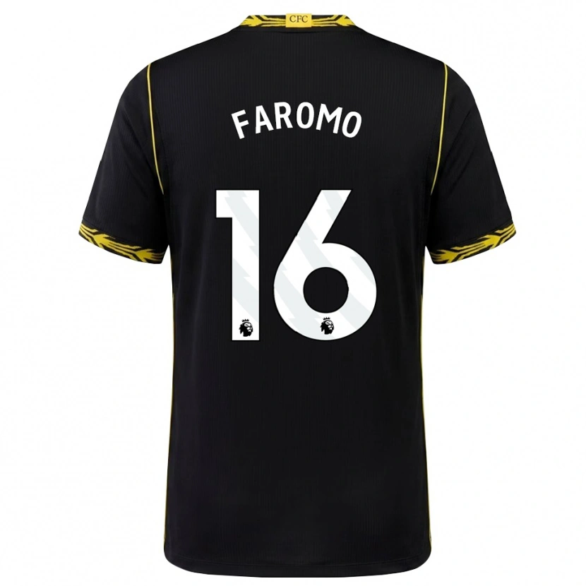 DanxenメンズTrey Faromo#16ブラック イエローアウェイシャツ2026/27ジャージーユニフォーム