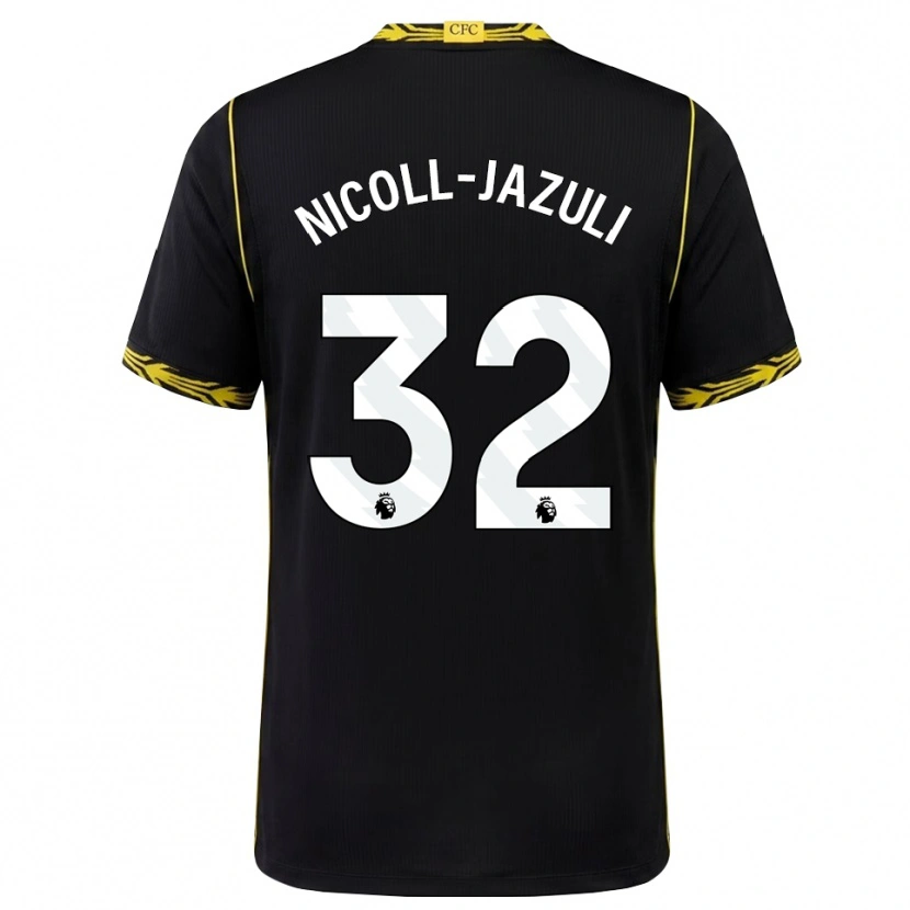 DanxenメンズMahdi Nicoll-Jazuli#32ブラック イエローアウェイシャツ2026/27ジャージーユニフォーム