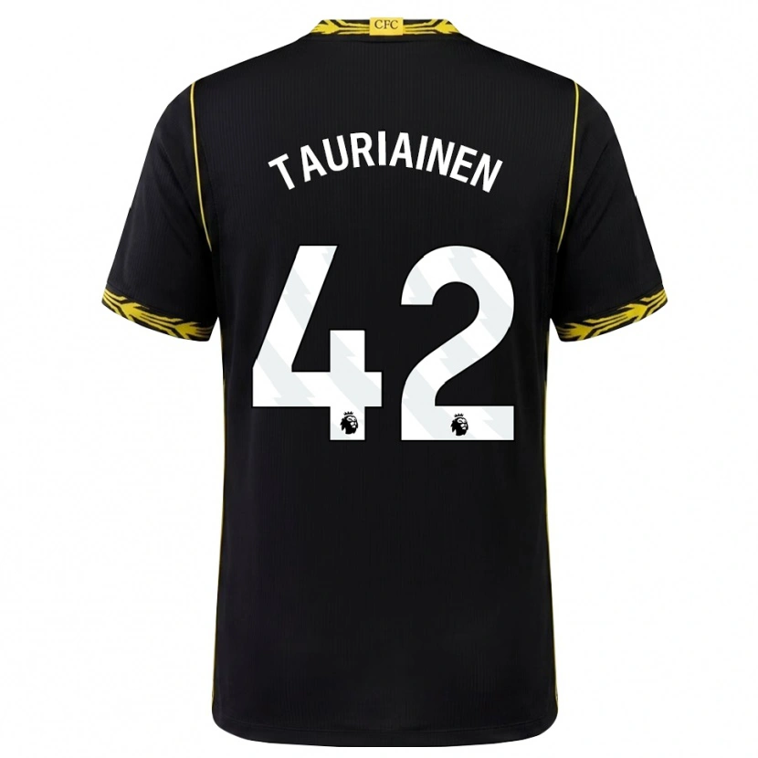 Danxenメンズジミ・タウリアイネン#42ブラック イエローアウェイシャツ2026/27ジャージーユニフォーム