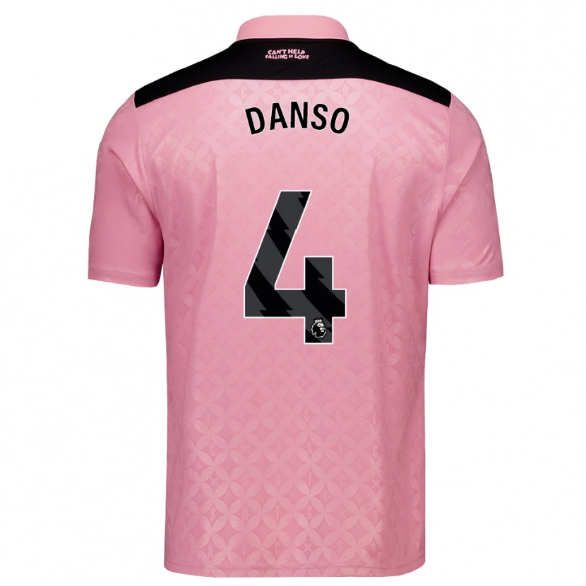 Danxenメンズケヴィン・ダンソ #4ライトピンク ブラックアウェイシャツ2026/27ジャージーユニフォーム