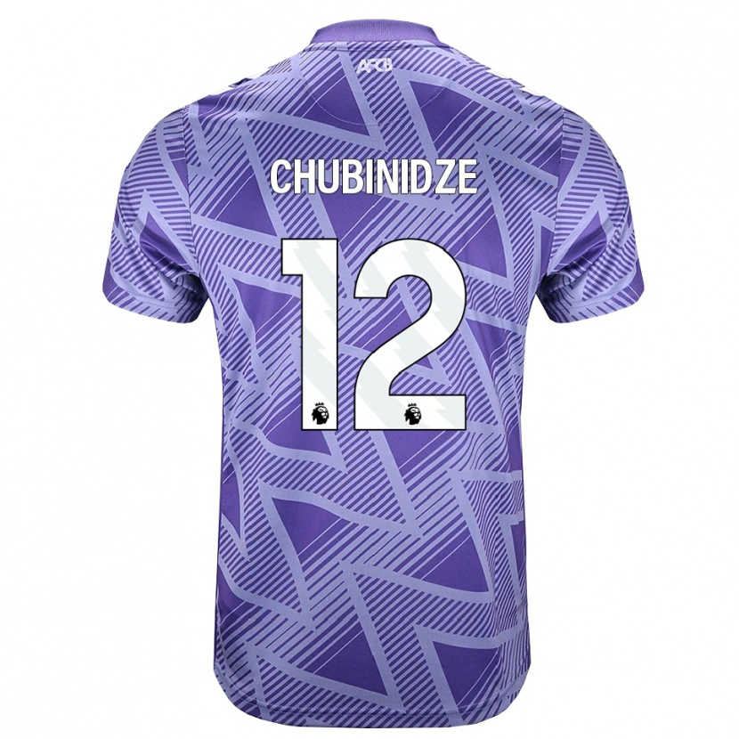 DanxenメンズGeorge Chubinidze#12ペールヴァイオレットレッド ホワイトアウェイシャツ2026/27ジャージーユニフォーム