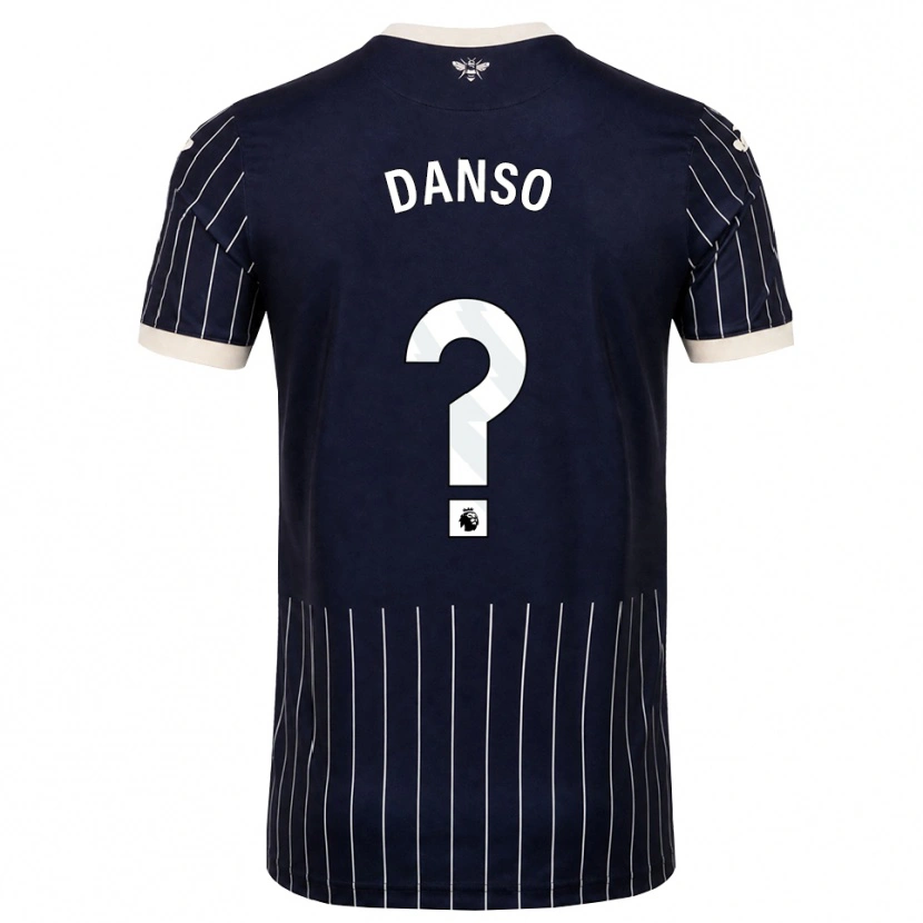 DanxenメンズDylan Danso#0ブラック ホワイトアウェイシャツ2026/27ジャージーユニフォーム