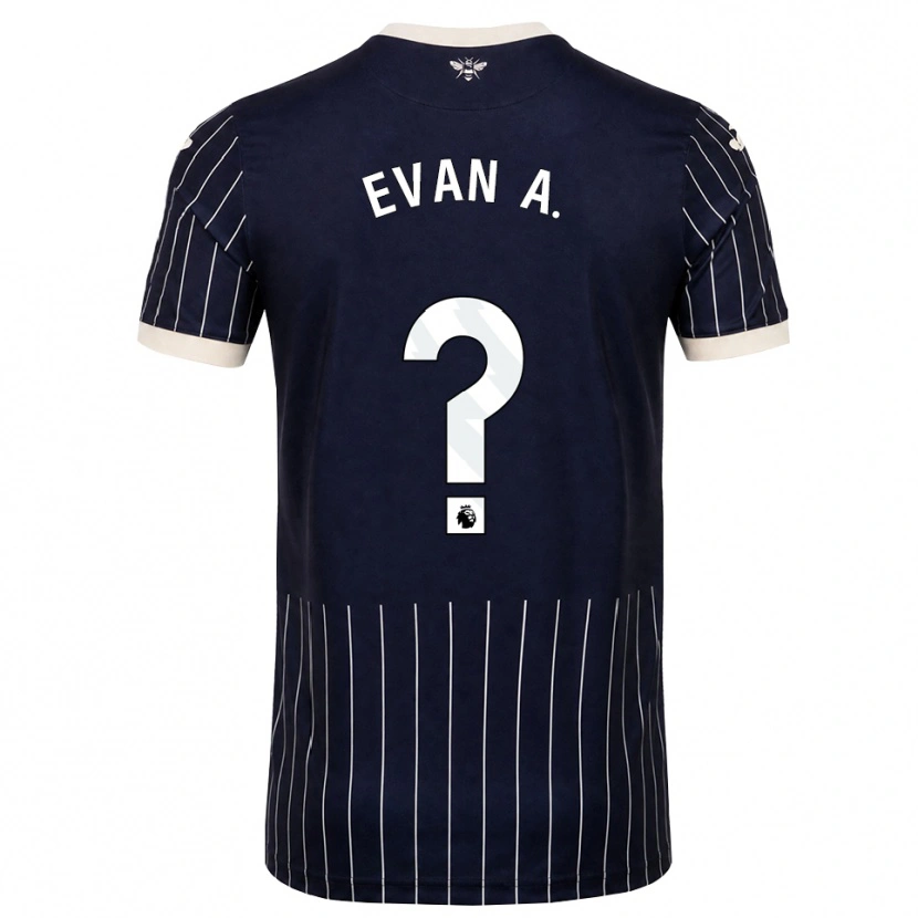 DanxenメンズEvan Anderson#0ブラック ホワイトアウェイシャツ2026/27ジャージーユニフォーム