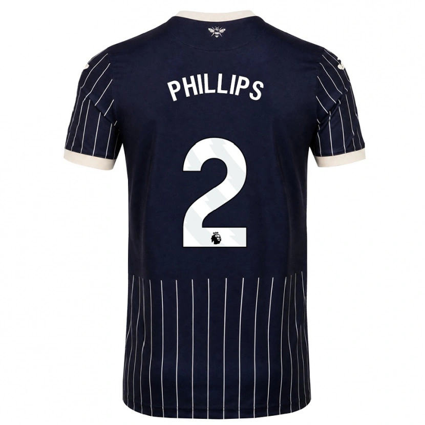 DanxenメンズMaddie Phillips#2ブラック ホワイトアウェイシャツ2026/27ジャージーユニフォーム