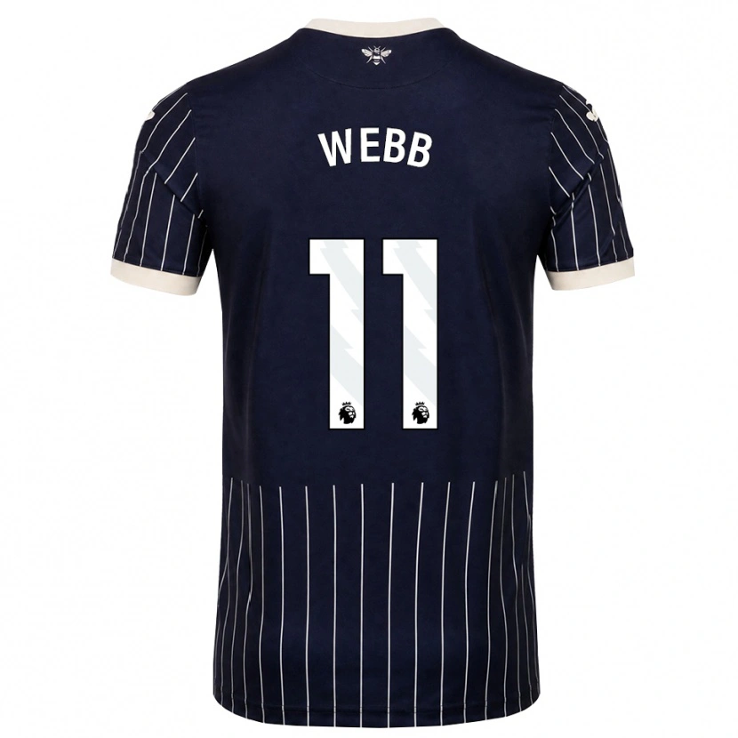 DanxenメンズChloe Webb#11ブラック ホワイトアウェイシャツ2026/27ジャージーユニフォーム
