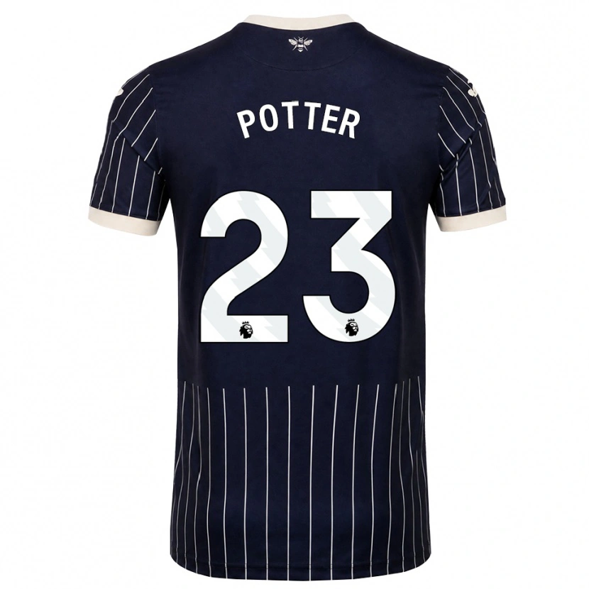 DanxenメンズLucy Potter#23ブラック ホワイトアウェイシャツ2026/27ジャージーユニフォーム