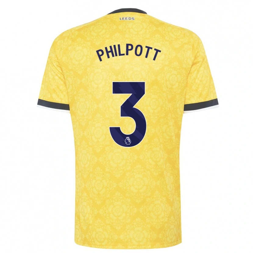 DanxenメンズLouie Philpott#3イエロー ホワイト ブラックアウェイシャツ2026/27ジャージーユニフォーム