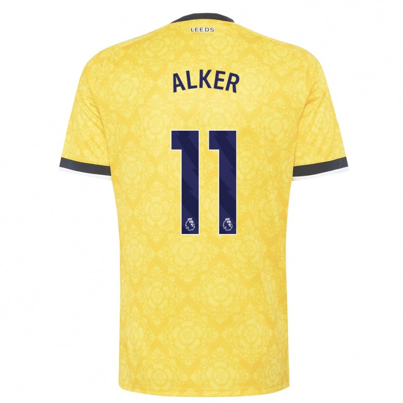 DanxenメンズSamuel Alker#11イエロー ホワイト ブラックアウェイシャツ2026/27ジャージーユニフォーム