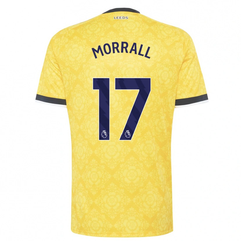 DanxenメンズKai Morrall#17イエロー ホワイト ブラックアウェイシャツ2026/27ジャージーユニフォーム