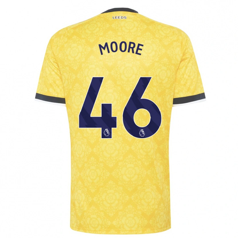 DanxenメンズKris Moore#46イエロー ホワイト ブラックアウェイシャツ2026/27ジャージーユニフォーム