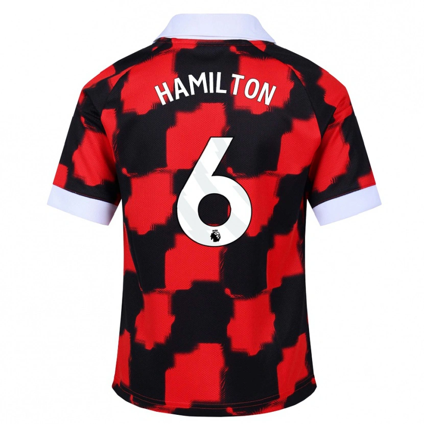 DanxenメンズLeo Hamilton#6レッド ホワイト ブラックアウェイシャツ2026/27ジャージーユニフォーム