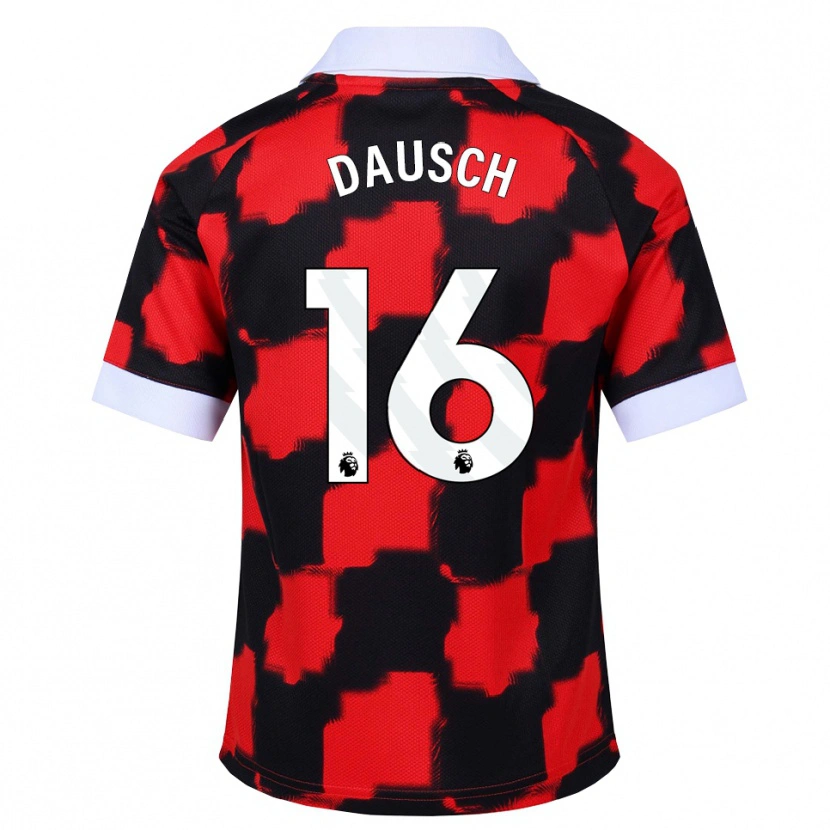 DanxenメンズLeo Dausch#16レッド ホワイト ブラックアウェイシャツ2026/27ジャージーユニフォーム