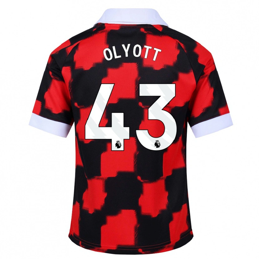 DanxenメンズTom Olyott#43レッド ホワイト ブラックアウェイシャツ2026/27ジャージーユニフォーム