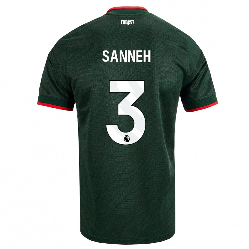 DanxenメンズBuba Sanneh#3ダークグリーン レッドアウェイシャツ2026/27ジャージーユニフォーム