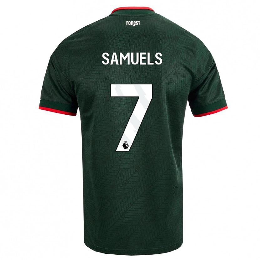 DanxenメンズShakur Samuels#7ダークグリーン レッドアウェイシャツ2026/27ジャージーユニフォーム