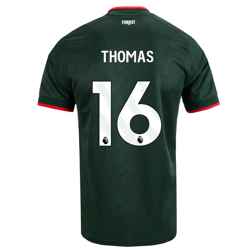 DanxenメンズTyrese Thomas#16ダークグリーン レッドアウェイシャツ2026/27ジャージーユニフォーム