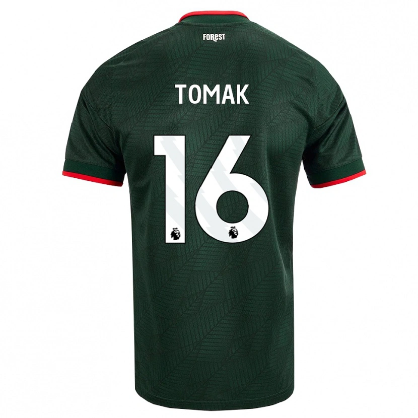 DanxenメンズJaxon Tomak#16ダークグリーン レッドアウェイシャツ2026/27ジャージーユニフォーム
