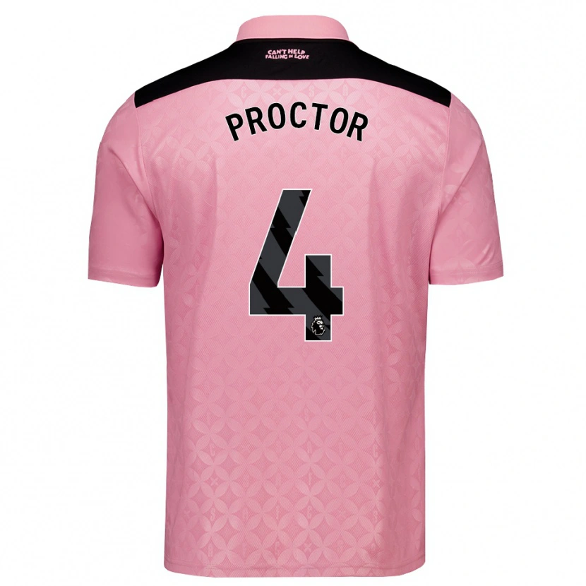 DanxenメンズTom Proctor#4ライトピンク ブラックアウェイシャツ2026/27ジャージーユニフォーム