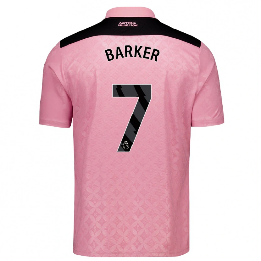 DanxenメンズJames Barker#7ライトピンク ブラックアウェイシャツ2026/27ジャージーユニフォーム