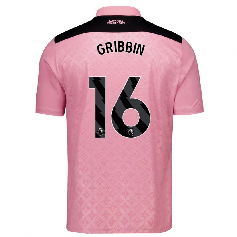 DanxenメンズLewis Gribbin#16ライトピンク ブラックアウェイシャツ2026/27ジャージーユニフォーム