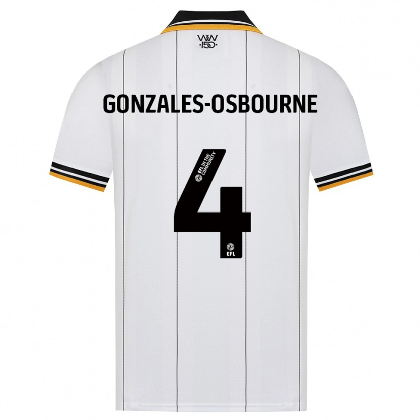 DanxenメンズIsaiah Gonzales-Osbourne#4オレンジ ホワイト ブラックアウェイシャツ2026/27ジャージーユニフォーム