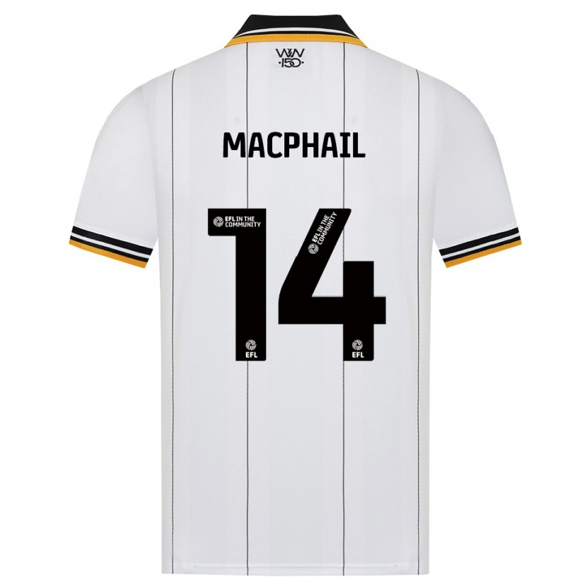 DanxenメンズMartha Macphail#14オレンジ ホワイト ブラックアウェイシャツ2026/27ジャージーユニフォーム