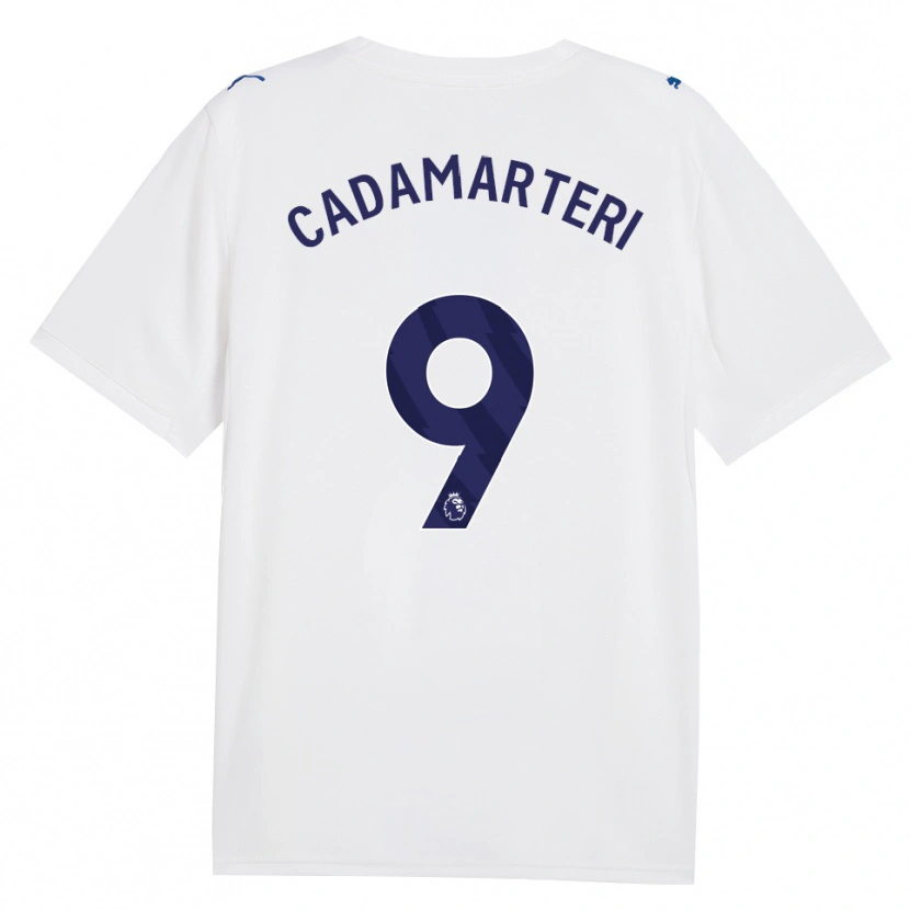 DanxenメンズCaelan Cadamarteri#9ネイビー ホワイトサードユニフォームシャツ2026/27ジャージーユニフォーム