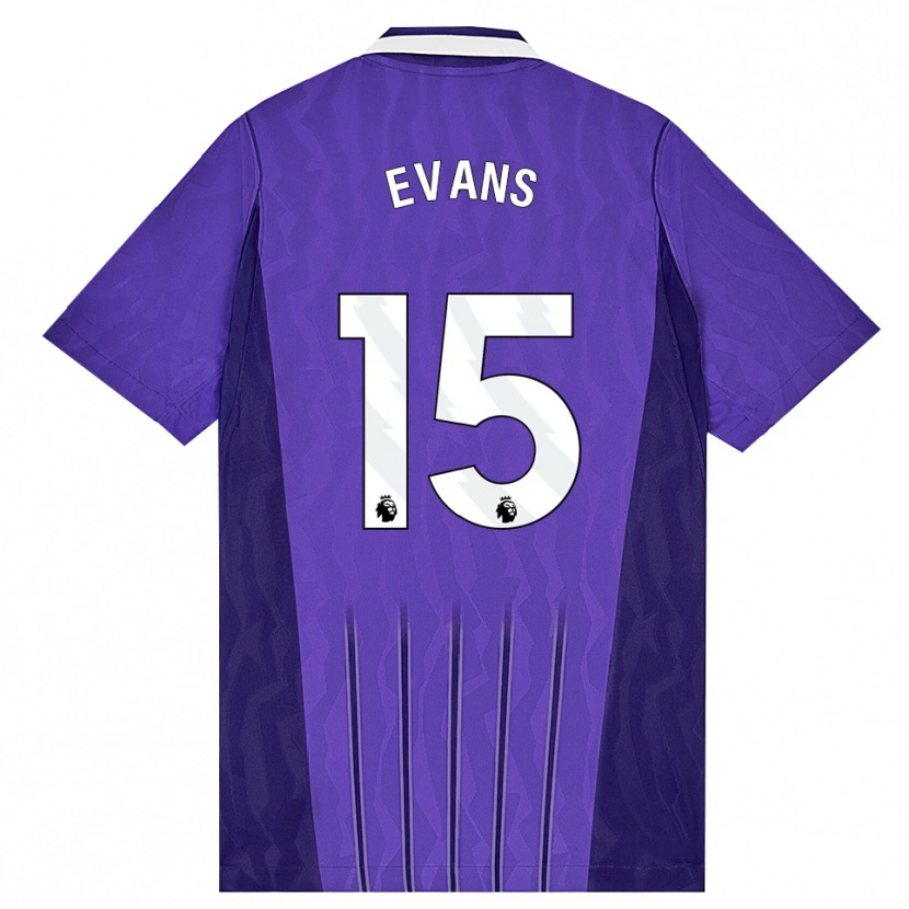 DanxenメンズTed Evans#15パープル ホワイトサードユニフォームシャツ2026/27ジャージーユニフォーム