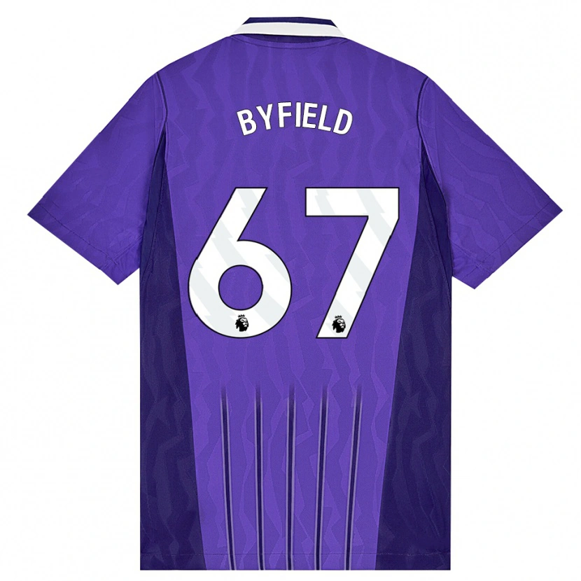 DanxenメンズJun'ai Byfield#67パープル ホワイトサードユニフォームシャツ2026/27ジャージーユニフォーム
