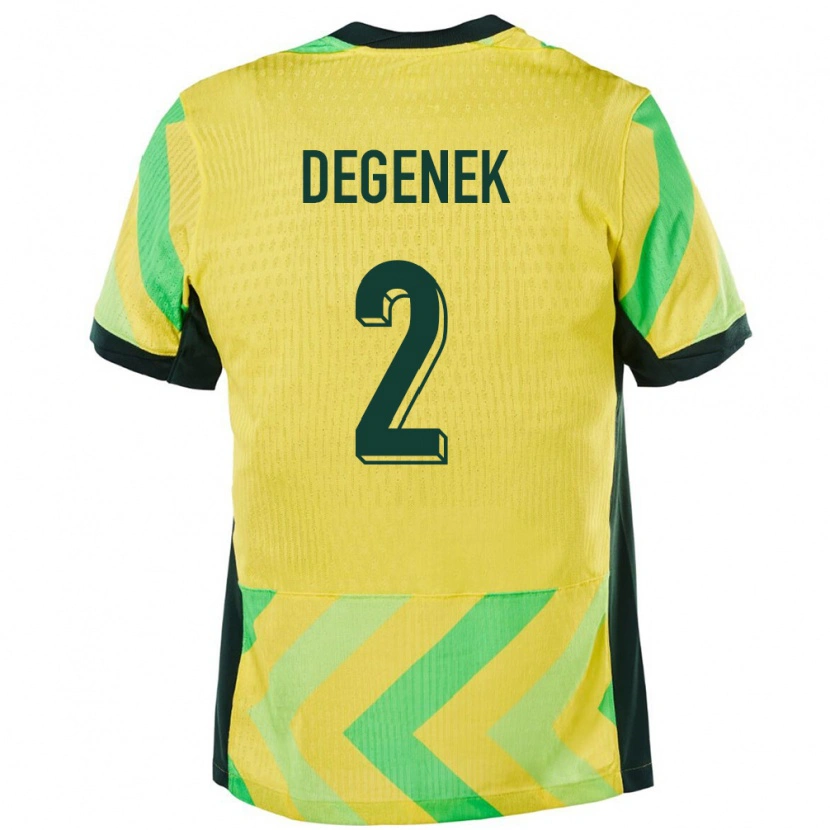 Danxenキッズオーストラリアミロシュ・デゲネク#2金色ホームシャツ24-26ジャージーユニフォーム