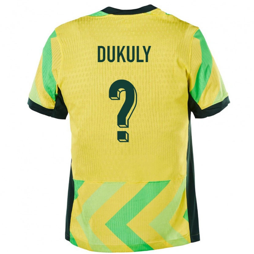 DanxenキッズオーストラリアYaya Dukuly#0金色ホームシャツ24-26ジャージーユニフォーム