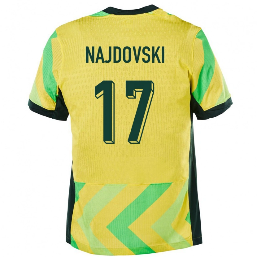 Danxenキッズオーストラリアジェイク・ナイドフスキー#17金色ホームシャツ24-26ジャージーユニフォーム
